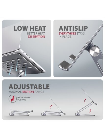 AXAGON Desk Mount | HMC-STND USB-C 5Gbps Stand and Hub 7in1 | Adjustable Height, Tilt | 10-16 " | Aluminum 7 AXAGON Desk Mount | HMC-STND USB-C 5Gbps Stand and Hub 7in1 | Adjustable Height, Tilt | 10-16 " | Aluminum 7