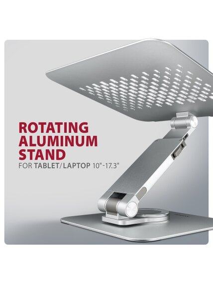 AXAGON Desk Mount | STND-LR stand with 360° rotation for laptops and tablets | Adjustable Height, Angle | 10-17.3 " | Aluminum 7 AXAGON Desk Mount | STND-LR stand with 360° rotation for laptops and tablets | Adjustable Height, Angle | 10-17.3 " | Aluminum 7