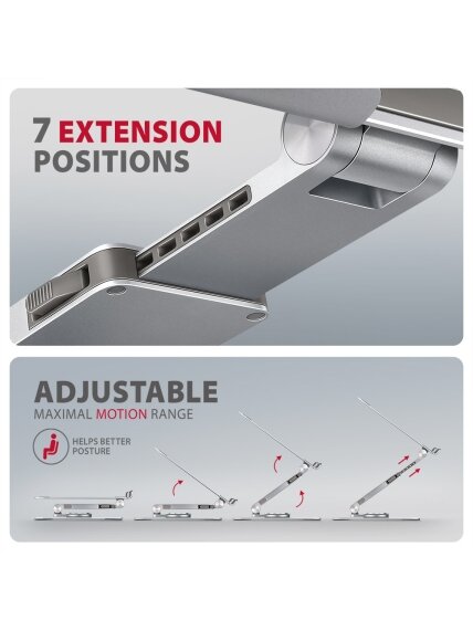 AXAGON Desk Mount | STND-LR stand with 360° rotation for laptops and tablets | Adjustable Height, Angle | 10-17.3 " | Aluminum 9 AXAGON Desk Mount | STND-LR stand with 360° rotation for laptops and tablets | Adjustable Height, Angle | 10-17.3 " | Aluminum 9