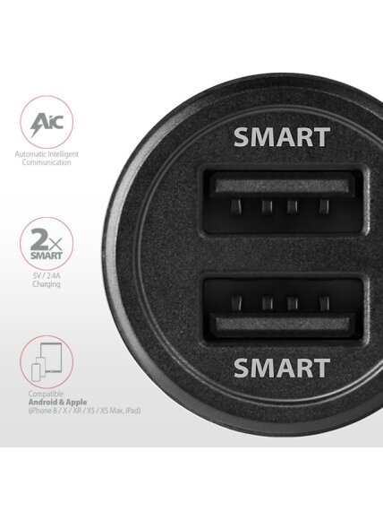 AXAGON Dual car charger, 24W | PWC-5V5 7 AXAGON Dual car charger, 24W | PWC-5V5 7