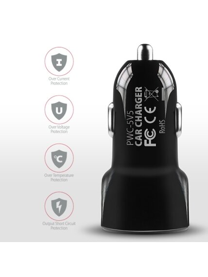 AXAGON Dual car charger, 24W | PWC-5V5 8 AXAGON Dual car charger, 24W | PWC-5V5 8