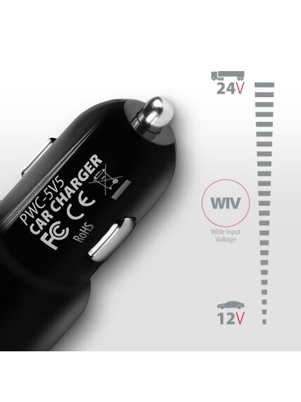 AXAGON Dual car charger, 24W | PWC-5V5 6 AXAGON Dual car charger, 24W | PWC-5V5 6