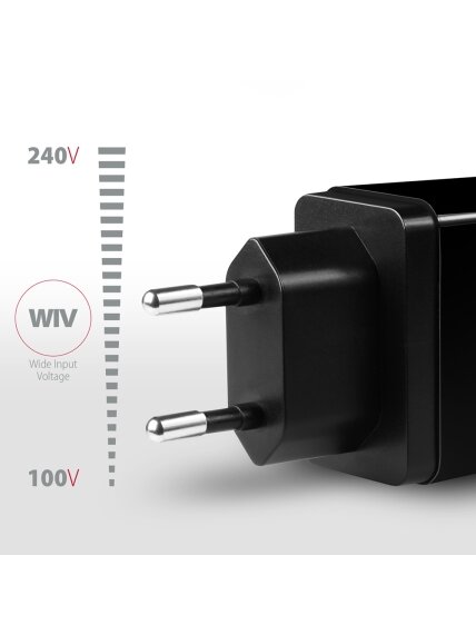AXAGON Dual wallcharger 240V/2x USB port QC3.0/AFC/FCP and 5V-1.2A, 24W | ACU-QS24 2 AXAGON Dual wallcharger 240V/2x USB port QC3.0/AFC/FCP and 5V-1.2A, 24W | ACU-QS24 2