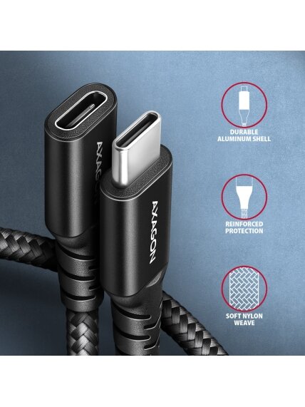 AXAGON | Extension USB 20Gbps cable, 0.5 m | BUCM32-CF05AB | USB-C to USB-C 2