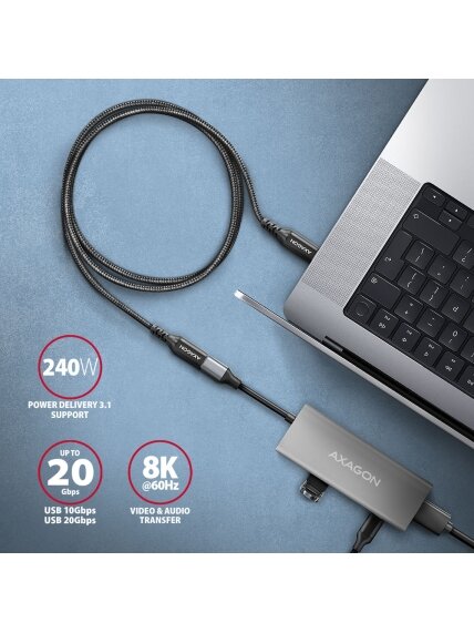 AXAGON | Extension USB 20Gbps cable, 0.5 m | BUCM32-CF05AB | USB-C to USB-C 3