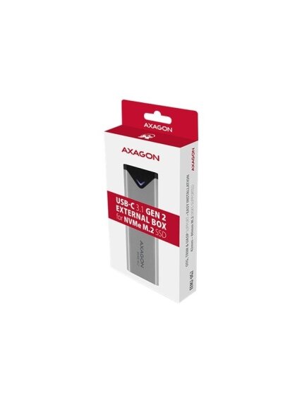 AXAGON External SuperSpeed+ USB-C metal box for M.2 NVMe SSD disks having sizes of up 42 to 80 mm | EEM2-UG2 5 AXAGON External SuperSpeed+ USB-C metal box for M.2 NVMe SSD disks having sizes of up 42 to 80 mm | EEM2-UG2 5