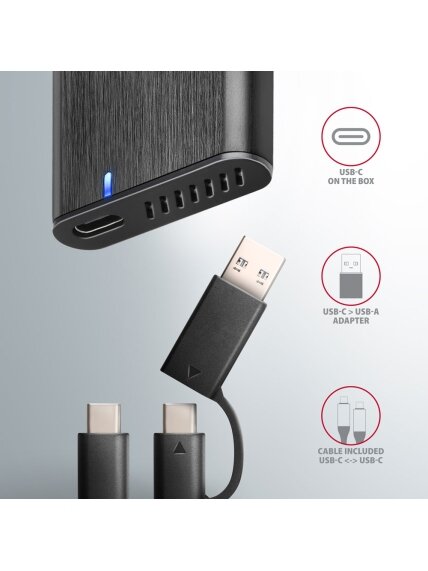 AXAGON External USB-C 3.2 Gen 2 metal box for M.2 NVMe & SATA SSD disks | EEM2-SB2 5 AXAGON External USB-C 3.2 Gen 2 metal box for M.2 NVMe & SATA SSD disks | EEM2-SB2 5