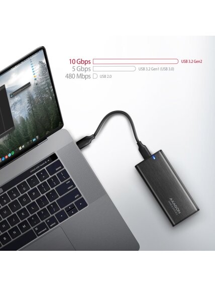 AXAGON External USB-C 3.2 Gen 2 metal box for M.2 NVMe & SATA SSD disks | EEM2-SB2 6 AXAGON External USB-C 3.2 Gen 2 metal box for M.2 NVMe & SATA SSD disks | EEM2-SB2 6