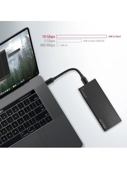AXAGON External USB-C 3.2 Gen 2 metal box for M.2 NVMe SSDs | EEM2-GTR 3