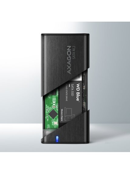 AXAGON External USB-C 3.2 Gen 2 metal box for M.2 SATA SSD disks | EEM2-SBC 3