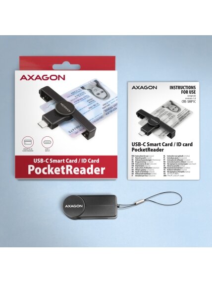 AXAGON Foldable pocket USB-C contact Smart/ID card reader | CRE-SMPC 5