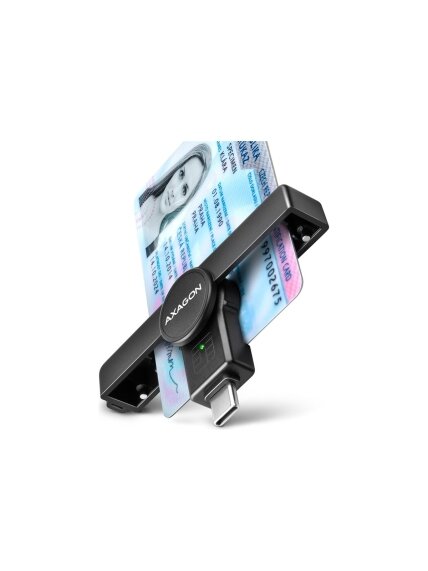 AXAGON Foldable pocket USB-C contact Smart/ID card reader | CRE-SMPC