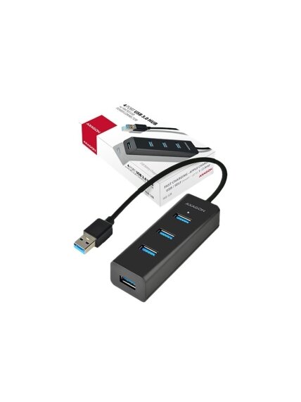 AXAGON Four-port USB 3.0 hub with fast charging and power support | HUE-S2B AXAGON Four-port USB 3.0 hub with fast charging and power support | HUE-S2B