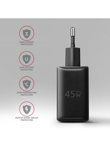 AXAGON GaN wallcharger 2x port (USB-A + USB-C), PD3.0/PPS/QC4+/SFC2.0/AFC/SCP/FCP/Apple, 45W | ACU-PQ45 4 AXAGON GaN wallcharger 2x port (USB-A + USB-C), PD3.0/PPS/QC4+/SFC2.0/AFC/SCP/FCP/Apple, 45W | ACU-PQ45 4