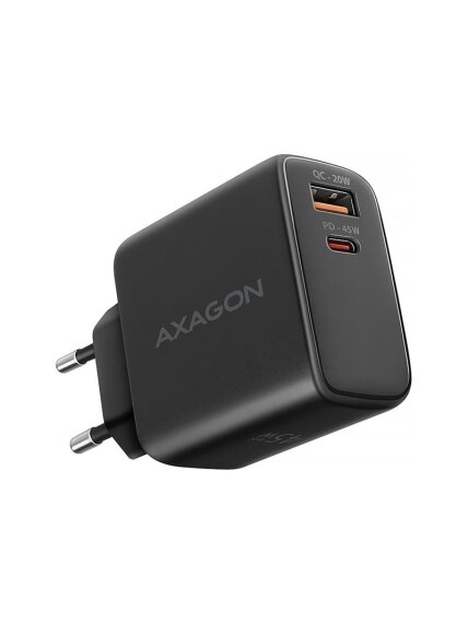 AXAGON GaN wallcharger 2x port (USB-A + USB-C), PD3.0/PPS/QC4+/SFC2.0/AFC/SCP/FCP/Apple, 45W | ACU-PQ45 AXAGON GaN wallcharger 2x port (USB-A + USB-C), PD3.0/PPS/QC4+/SFC2.0/AFC/SCP/FCP/Apple, 45W | ACU-PQ45