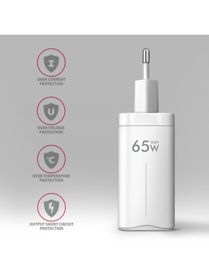 AXAGON GaN wallcharger 3x port (USB-A + 2x USB-C), PD3.0/PPS/QC4+/SFC2.0/AFC/SCP/FCP/Apple, 65W | ACU-DPQ65W 6 AXAGON GaN wallcharger 3x port (USB-A + 2x USB-C), PD3.0/PPS/QC4+/SFC2.0/AFC/SCP/FCP/Apple, 65W | ACU-DPQ65W 6