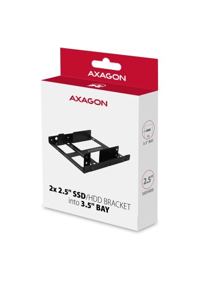AXAGON Metal frame for mounting two 2.5" disks in a 3.5" position | RHD-225 8 AXAGON Metal frame for mounting two 2.5" disks in a 3.5" position | RHD-225 8