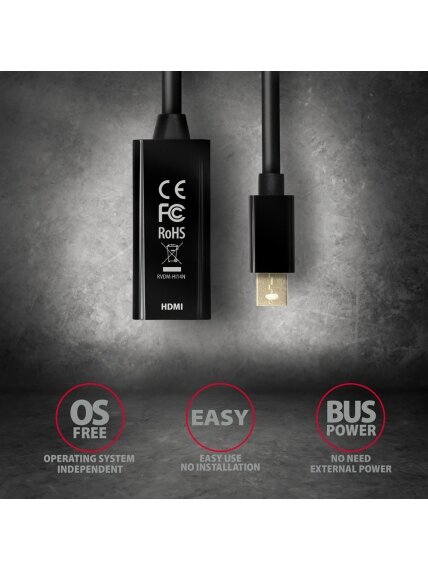 AXAGON Mini DP to HDMI adapter, 4K/30Hz | RVDM-HI14N 3 AXAGON Mini DP to HDMI adapter, 4K/30Hz | RVDM-HI14N 3