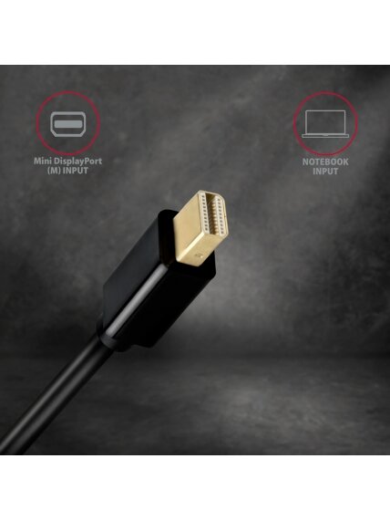AXAGON MINI DP to HDMI cable, 1.8 m, 4K/30Hz | RVDM-HI14C2 | 1.8 m 2 AXAGON MINI DP to HDMI cable, 1.8 m, 4K/30Hz | RVDM-HI14C2 | 1.8 m 2