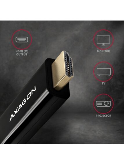AXAGON MINI DP to HDMI cable, 1.8 m, 4K/30Hz | RVDM-HI14C2 | 1.8 m 3 AXAGON MINI DP to HDMI cable, 1.8 m, 4K/30Hz | RVDM-HI14C2 | 1.8 m 3