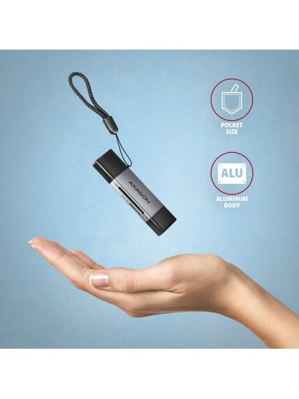 AXAGON Mobile USB 3.2 Gen 1 MINI card reader with USB-C and USB-A connectors | CRE-DAC 5 AXAGON Mobile USB 3.2 Gen 1 MINI card reader with USB-C and USB-A connectors | CRE-DAC 5