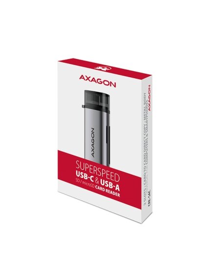 AXAGON Mobile USB 3.2 Gen 1card reader with USB-C and USB-A connectors | CRE-SAC 10