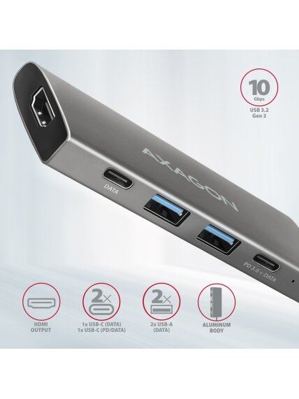 AXAGON Multi-port USB-C 10Gbps hub, 13cm | HMC-5G21 2 AXAGON Multi-port USB-C 10Gbps hub, 13cm | HMC-5G21 2