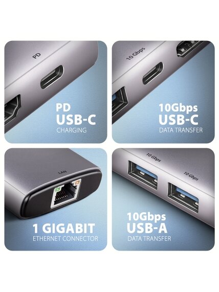 AXAGON Multi port USB-C 10Gbps hub | HMC-6G2L 3 AXAGON Multi port USB-C 10Gbps hub | HMC-6G2L 3