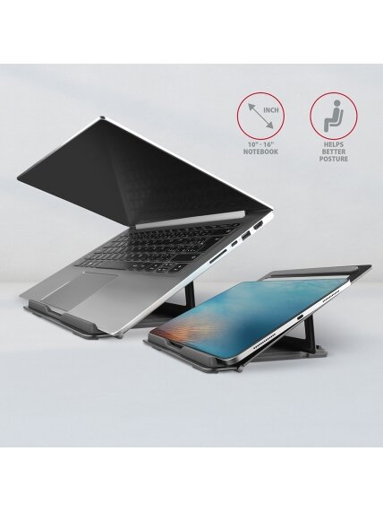AXAGON | Notebook stand STND-L | Height adjustment | 10-16 " | Black 4 AXAGON | Notebook stand STND-L | Height adjustment | 10-16 " | Black 4
