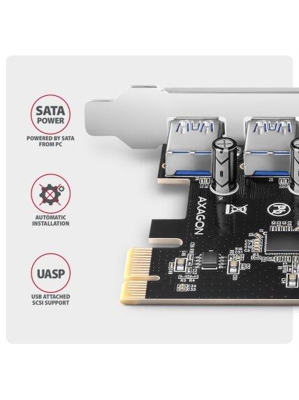 AXAGON PCI-Express card with four external USB-A 5Gbps ports | PCEU-430RS 3 AXAGON PCI-Express card with four external USB-A 5Gbps ports | PCEU-430RS 3