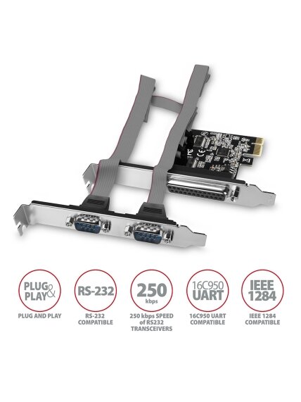 AXAGON PCI-Express card with one parallel and two serial ports 250 kbps | PCEA-PSN 1 AXAGON PCI-Express card with one parallel and two serial ports 250 kbps | PCEA-PSN 1
