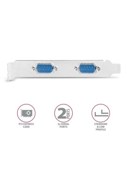 AXAGON PCI-Express card with two 250 kbps serial ports | PCEA-S2N 2 AXAGON PCI-Express card with two 250 kbps serial ports | PCEA-S2N 2