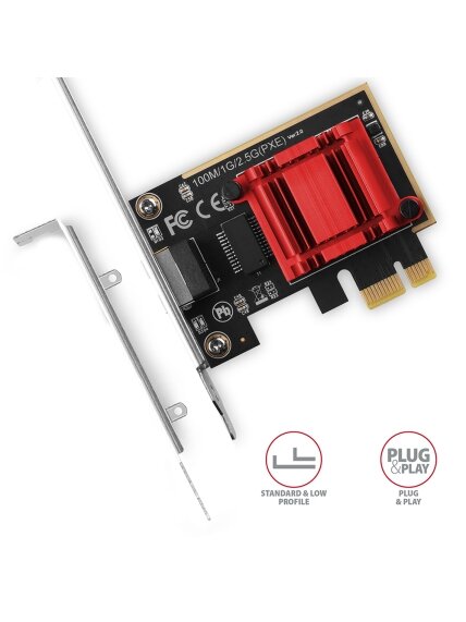 AXAGON PCI-Express network card with 2.5 Gbit/s transmission rate and PXE support | PCEE-G25 2 AXAGON PCI-Express network card with 2.5 Gbit/s transmission rate and PXE support | PCEE-G25 2