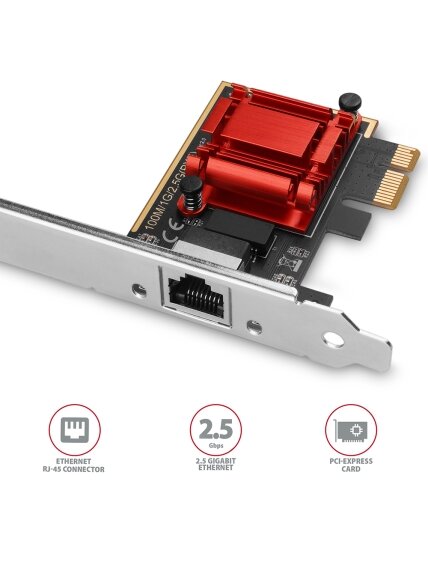 AXAGON PCI-Express network card with 2.5 Gbit/s transmission rate and PXE support | PCEE-G25 1 AXAGON PCI-Express network card with 2.5 Gbit/s transmission rate and PXE support | PCEE-G25 1