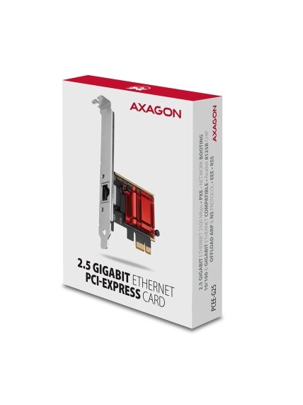 AXAGON PCI-Express network card with 2.5 Gbit/s transmission rate and PXE support | PCEE-G25 5 AXAGON PCI-Express network card with 2.5 Gbit/s transmission rate and PXE support | PCEE-G25 5