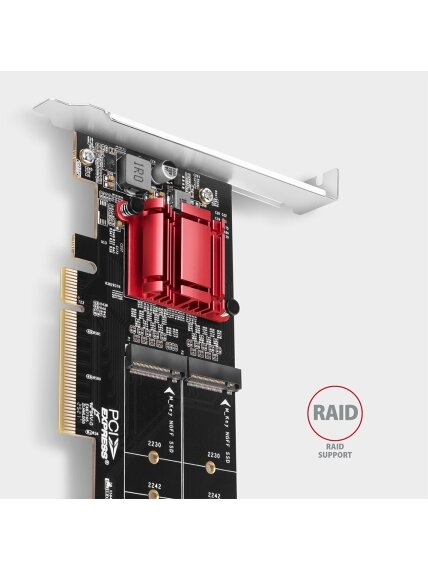 AXAGON PCIe 2x NVMe M.2 Controller | PCEM2-ND 4