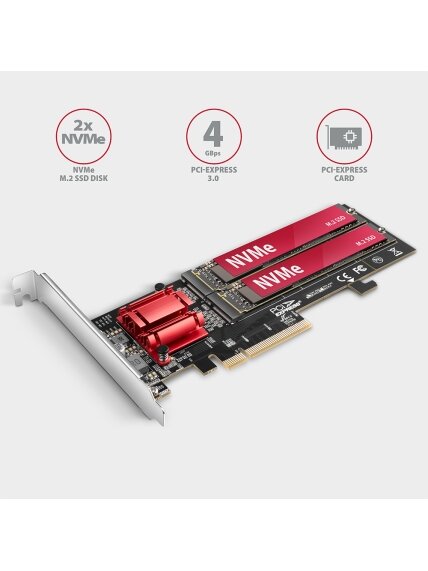 AXAGON PCIe 2x NVMe M.2 Controller | PCEM2-ND 1 AXAGON PCIe 2x NVMe M.2 Controller | PCEM2-ND 1