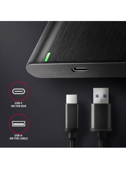 AXAGON Screwless aluminum USB 3.2 Gen 1 - SATA 6G external box for 2.5" SSD/HDD | EE25-A6C 4 AXAGON Screwless aluminum USB 3.2 Gen 1 - SATA 6G external box for 2.5" SSD/HDD | EE25-A6C 4