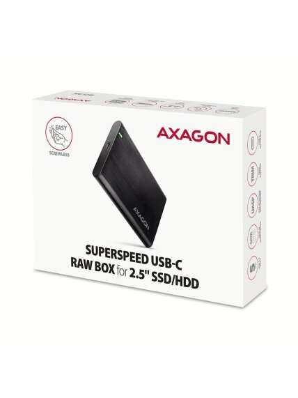 AXAGON Screwless aluminum USB 3.2 Gen 1 - SATA 6G external box for 2.5" SSD/HDD | EE25-A6C 8 AXAGON Screwless aluminum USB 3.2 Gen 1 - SATA 6G external box for 2.5" SSD/HDD | EE25-A6C 8