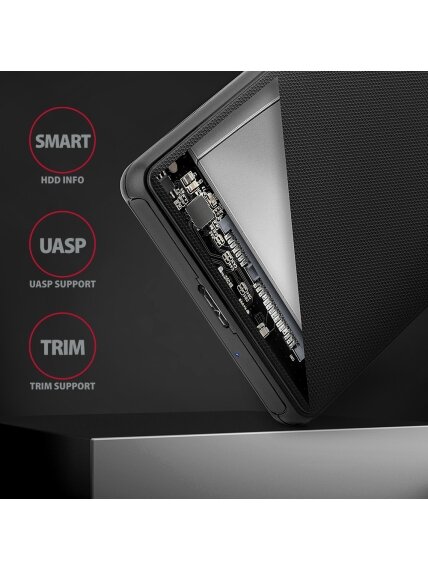 AXAGON Screwless USB 3.2 Gen 1 - SATA 6G external box for 2.5" SSD/HDD | EE25-SL 3