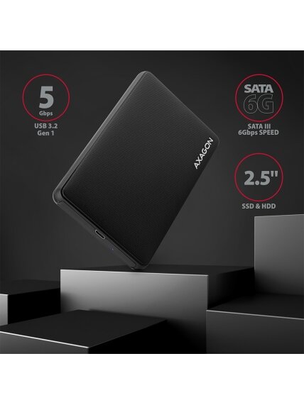 AXAGON Screwless USB 3.2 Gen 1 - SATA 6G external box for 2.5" SSD/HDD | EE25-SLC 1 AXAGON Screwless USB 3.2 Gen 1 - SATA 6G external box for 2.5" SSD/HDD | EE25-SLC 1