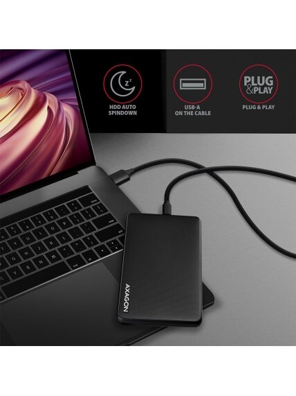 AXAGON Screwless USB 3.2 Gen 1 - SATA 6G external box for 2.5" SSD/HDD | EE25-SLC 5