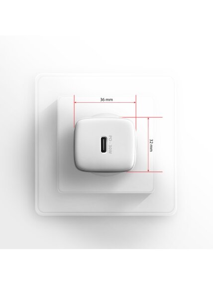 AXAGON Sil wallcharger 1x port USB-C, PD3.0 /PPS/QC4+/SFC/AFC/Apple, 30w | ACU-PD30W 6