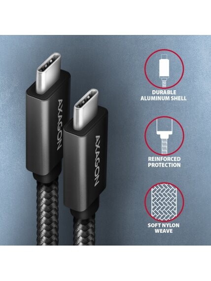AXAGON | SPEED + USB-C, USB 20Gbps Cable, 0.5 m | BUCM32-CM05AB | USB Type-C to USB Type-C 2