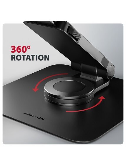 AXAGON STND-LRB stand with 360° rotation for laptops and tablets | Adjustable Height, Angle | 10-17.3 " | Maximum weight (capacity) 5 kg | Black 1