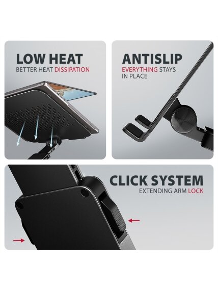 AXAGON STND-LRB stand with 360° rotation for laptops and tablets | Adjustable Height, Angle | 10-17.3 " | Maximum weight (capacity) 5 kg | Black 6