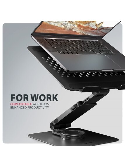AXAGON STND-LRB stand with 360° rotation for laptops and tablets | Adjustable Height, Angle | 10-17.3 " | Maximum weight (capacity) 5 kg | Black 8 AXAGON STND-LRB stand with 360° rotation for laptops and tablets | Adjustable Height, Angle | 10-17.3 " | Maximum weight (capacity) 5 kg | Black 8