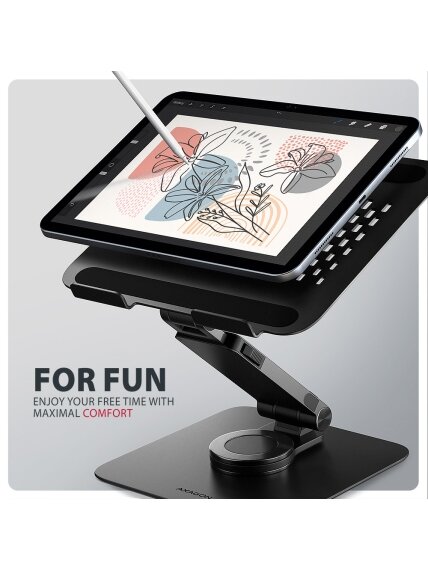 AXAGON STND-LRB stand with 360° rotation for laptops and tablets | Adjustable Height, Angle | 10-17.3 " | Maximum weight (capacity) 5 kg | Black 9 AXAGON STND-LRB stand with 360° rotation for laptops and tablets | Adjustable Height, Angle | 10-17.3 " | Maximum weight (capacity) 5 kg | Black 9