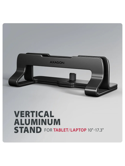 AXAGON STND-VB vertical stand for laptops and tablets | Adjustable width | 10-17.3 " | Black 2 AXAGON STND-VB vertical stand for laptops and tablets | Adjustable width | 10-17.3 " | Black 2