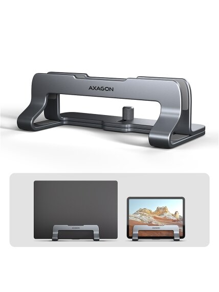 AXAGON STND-VG vertical stand for laptops and tablets | Adjustable width | 10-17.3 " | Grey 1 AXAGON STND-VG vertical stand for laptops and tablets | Adjustable width | 10-17.3 " | Grey 1